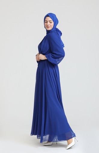 Dunkel-Saks Hijab-Abendkleider 5796-09