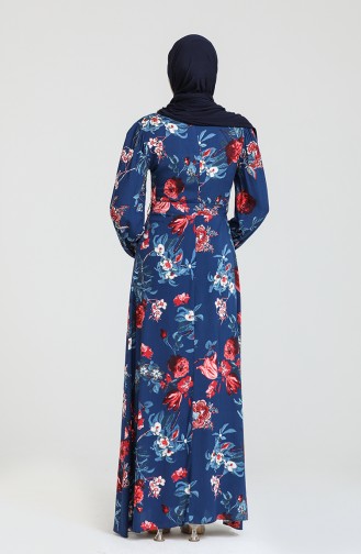 Navy Blue Hijab Dress 60187-01