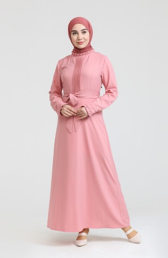 Robe Hijab Rose Pâle 60297-01