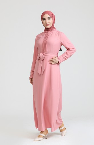 Robe Hijab Rose Pâle 60297-01