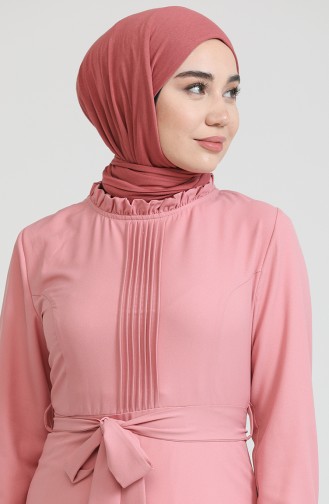 Robe Hijab Rose Pâle 60297-01