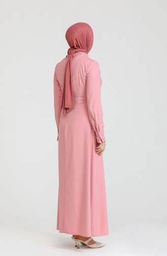 Robe Hijab Rose Pâle 60297-01