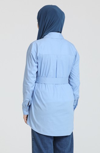 Kuşaklı Gömlek Tunik S2My1030210090 Mavi