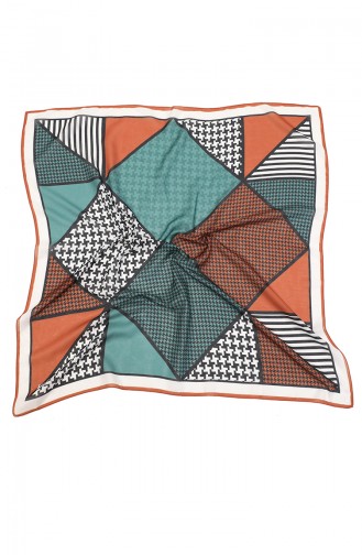 Oyya Soft Kazayağı Desen Eşarp 80970-07 Kiremit Siyah