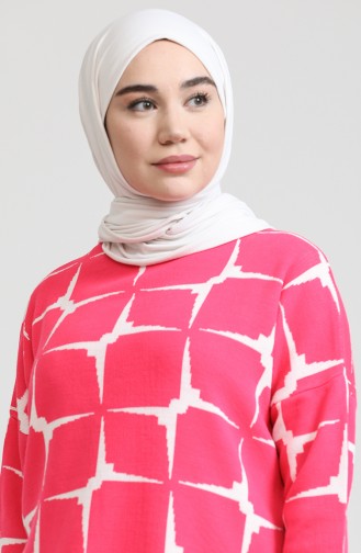 Triko Tunik Pantolon İkili Takım 0533-01 Fuşya