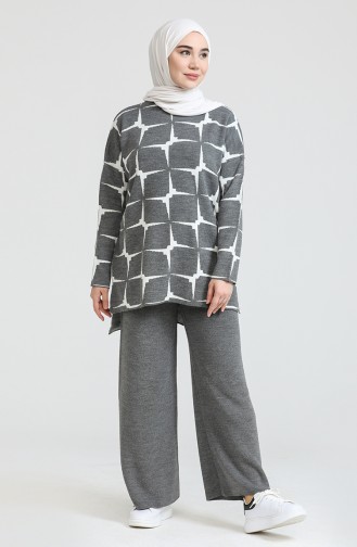 Triko Tunik Pantolon İkili Takım 0533-06 Füme