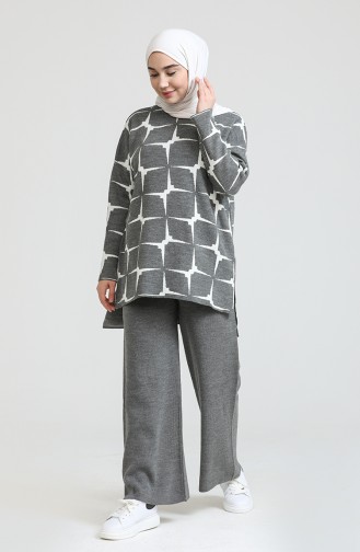 Triko Tunik Pantolon İkili Takım 0533-06 Füme