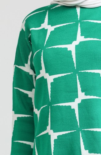 Triko Tunik Pantolon İkili Takım 0533-12 Zümrüt Yeşili