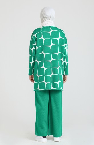 Triko Tunik Pantolon İkili Takım 0533-12 Zümrüt Yeşili