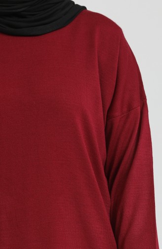 Triko Tunik Pantolon İkili Takım 3375-10 Bordo