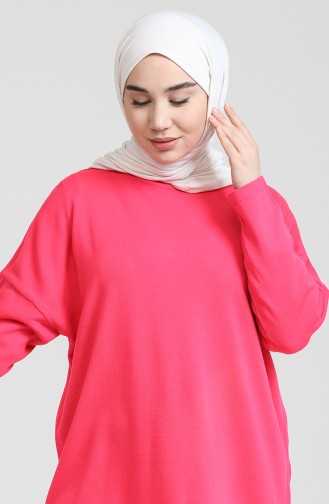 Triko Tunik Pantolon İkili Takım 3375-11 Fuşya