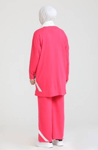 Triko Tunik Pantolon İkili Takım 3375-11 Fuşya
