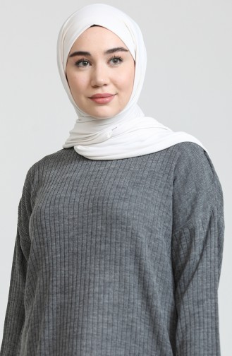 Triko Tunik Pantolon İkili Takım 3391-01 Füme