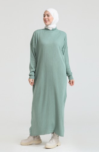 Robe Hijab Vert noisette 3367-13