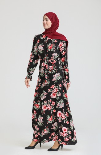 Schwarz Hijab Kleider 60215-01