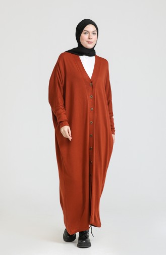Triko Yarasa Kol Hırka 3240-03 Kiremit