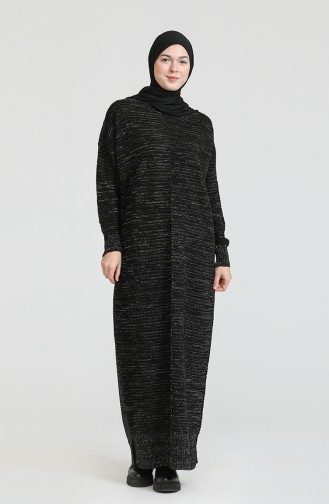 Schwarz Hijab Kleider 3164-15