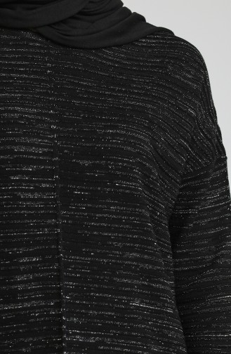 Schwarz Hijab Kleider 3164-15