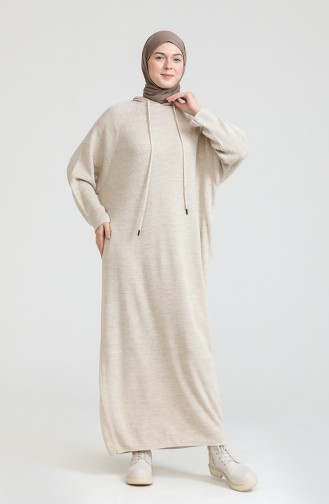 Trikot Kleid mit Kapuze 3256-08 Beige 3256-08