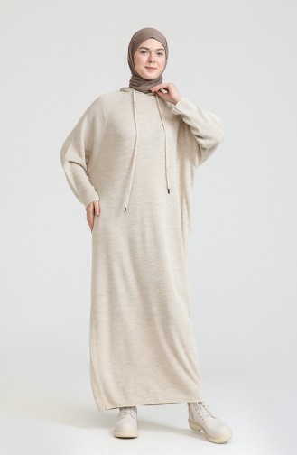 Knitwear Hooded Dress 3256-08 Beige 3256-08