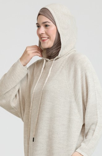 Trikot Kleid mit Kapuze 3256-08 Beige 3256-08