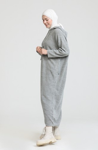 Trikot Kleid mit Kapuze 3256-09 Grau 3256-09