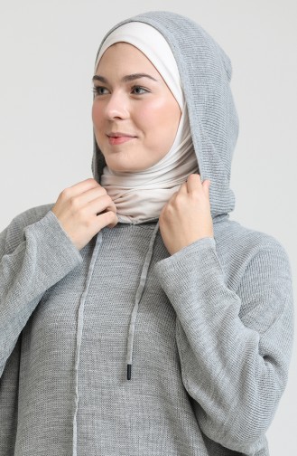 Robe à Capuche Tricot 3256-09 Gris 3256-09