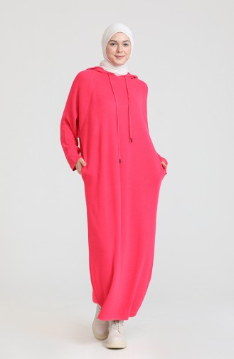 Knitwear Hooded Dress 3256-12 Fuchsia 3256-12