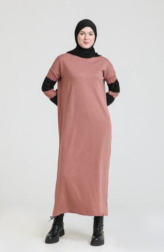 فستان زهري باهت 3351-02