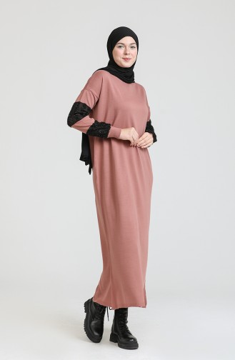 Robe Hijab Rose Pâle 3351-02