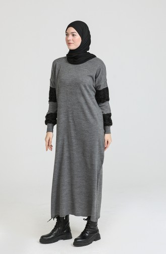 Gray Hijab Dress 3351-05