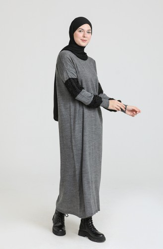 Grau Hijab Kleider 3351-05
