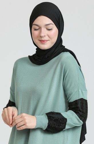Triko Elbise 3351-06 Çağla Yeşili