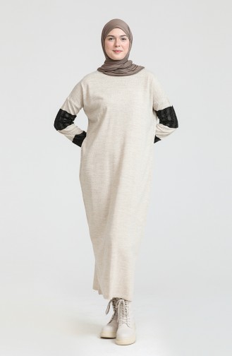 Beige İslamitische Jurk 3351-08
