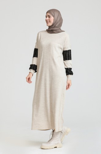 Beige İslamitische Jurk 3351-08