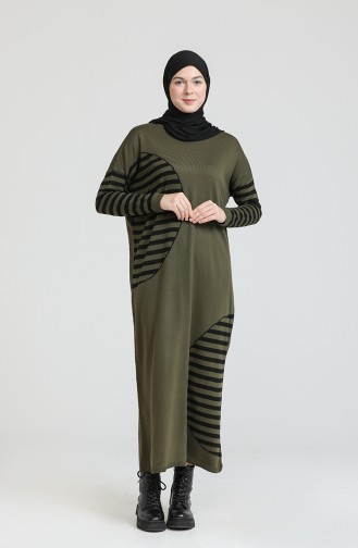 Khaki Hijab Kleider 3358-13
