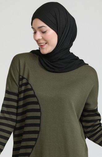 Khaki Hijab Kleider 3358-13