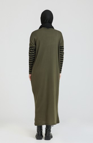 Khaki Hijab Kleider 3358-13