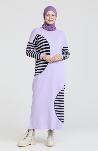 Lila Hijab Kleider 3358-14