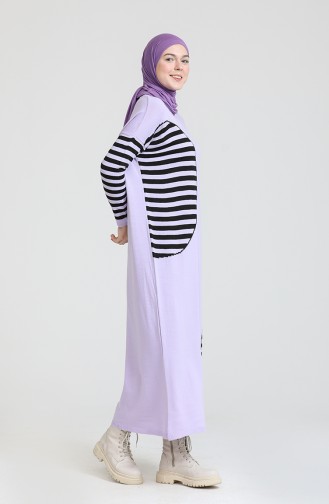 Lila Hijab Kleider 3358-14