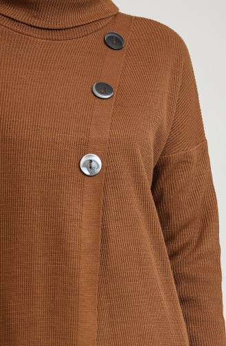 Triko Simli Uzun Tunik 3303-09 Taba