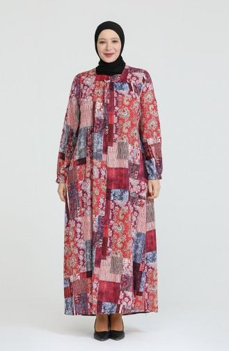 Robe Hijab Bordeaux 8408.Bordo