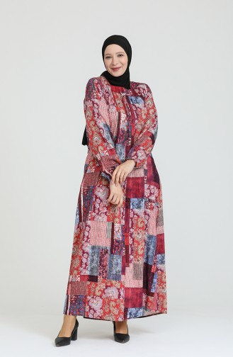 Robe Hijab Bordeaux 8408.Bordo