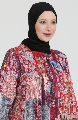 Robe Hijab Bordeaux 8408.Bordo