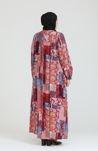 Robe Hijab Bordeaux 8408.Bordo