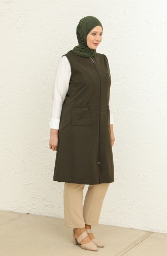 Khaki Strickjacke 8403.Haki