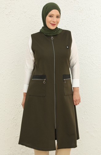 Khaki Strickjacke 8429.Haki