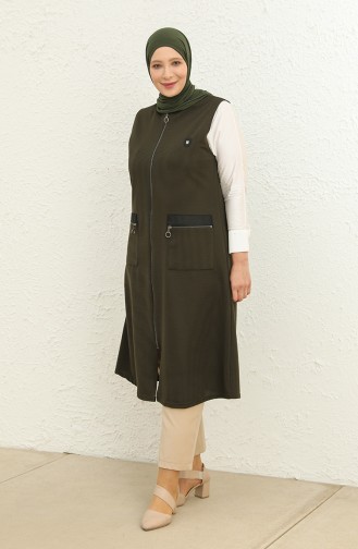 Khaki Strickjacke 8429.Haki