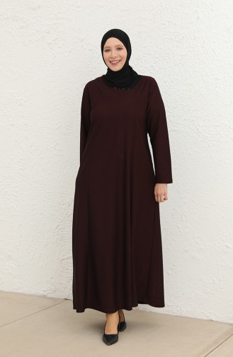 Robe Hijab Couleur Brun 8149.Kahverengi