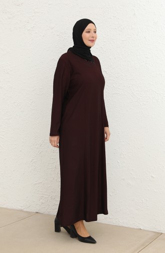 Brown Hijab Dress 8149.Kahverengi